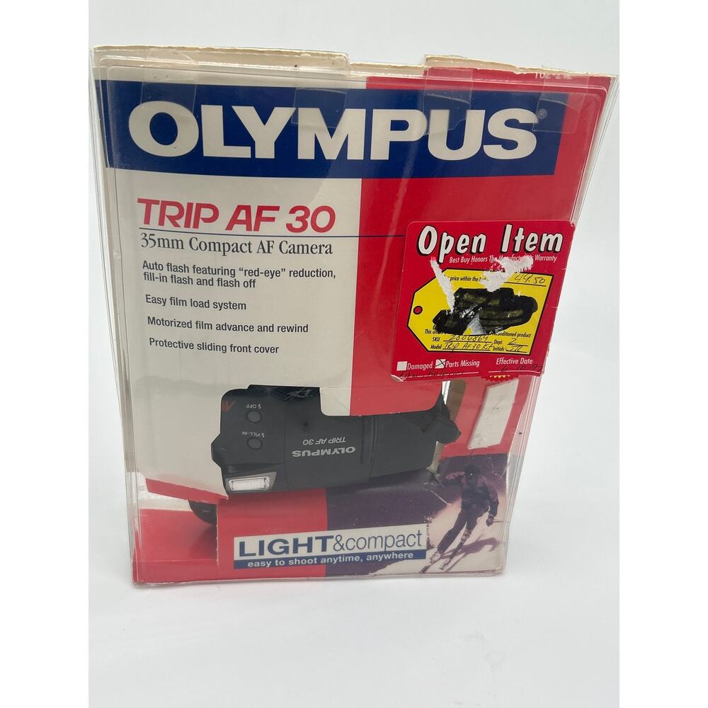 Olympus Trip AF 30 35mm Film Camera Open Box w/ Case Untested 1990s